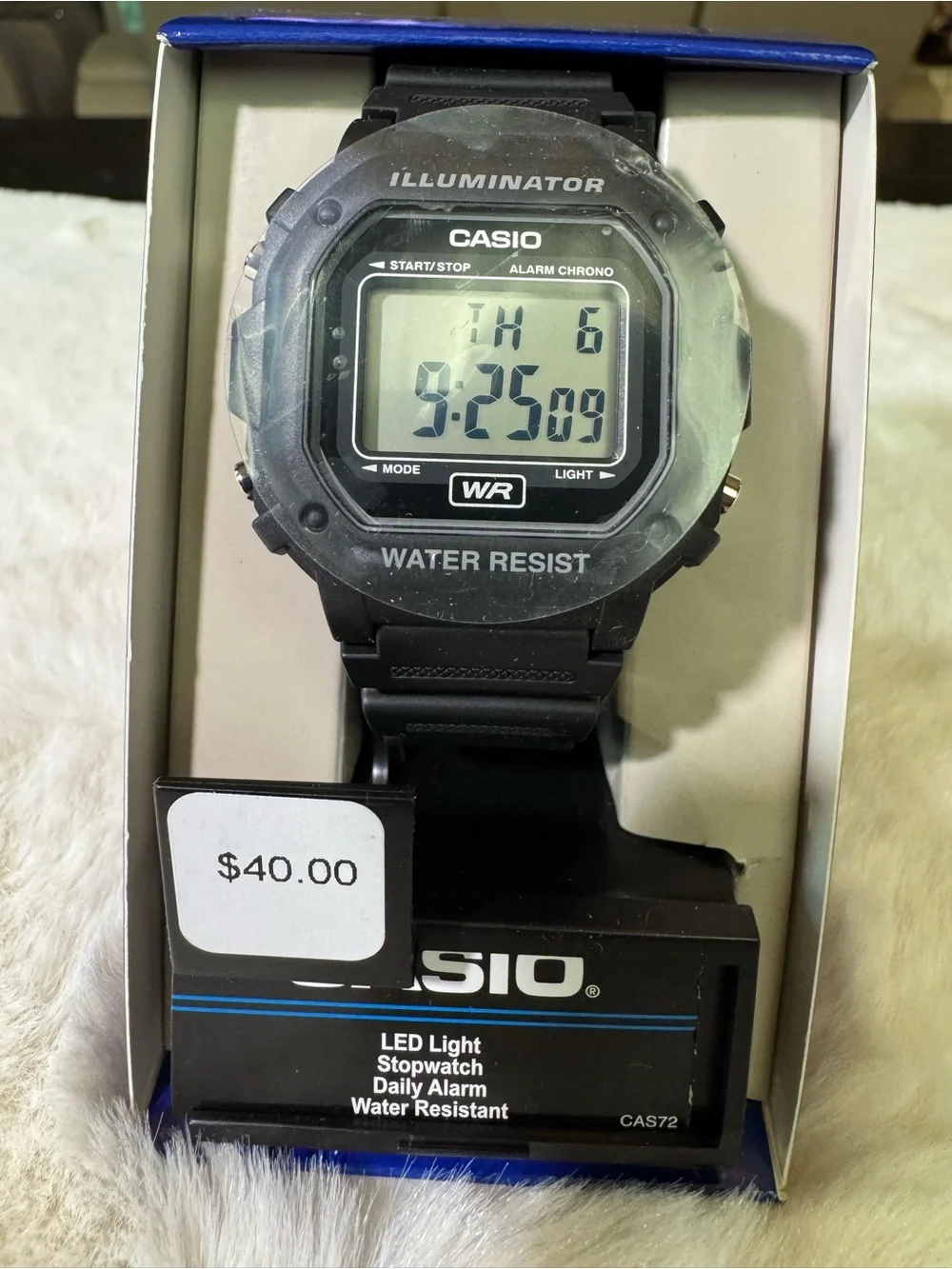 Casio Illuminator Digital Watch - Black and Silver